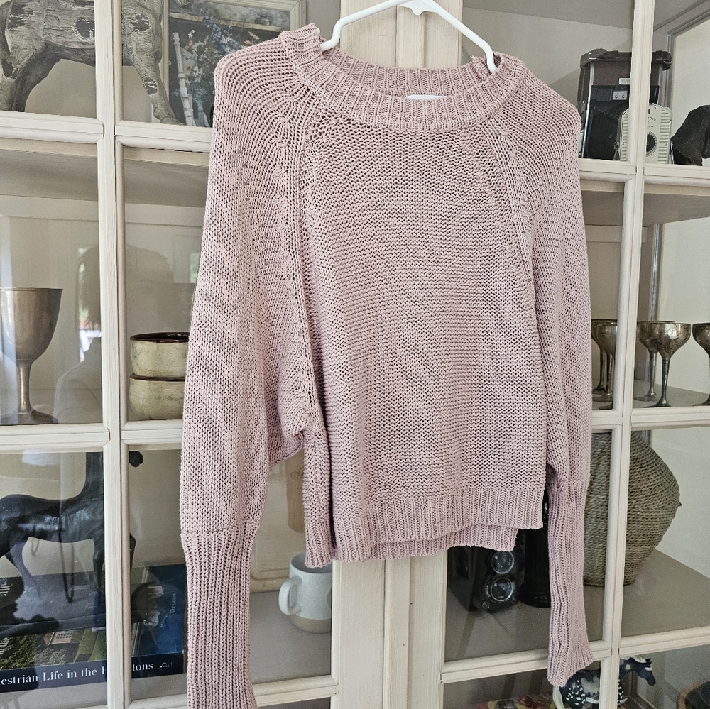 Evereve Ava Classic Knit Pullover Sweater Mauve Mushroom - Picture 8 of 12